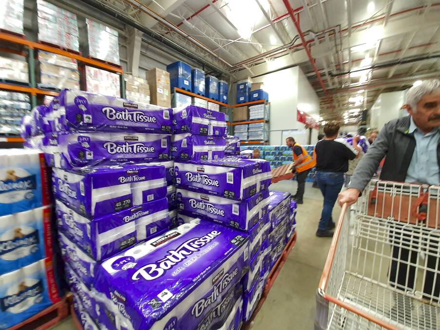 Toilet paper stock at Costco Majura Park earlier this year. Picture: Sitthixay Ditthavong