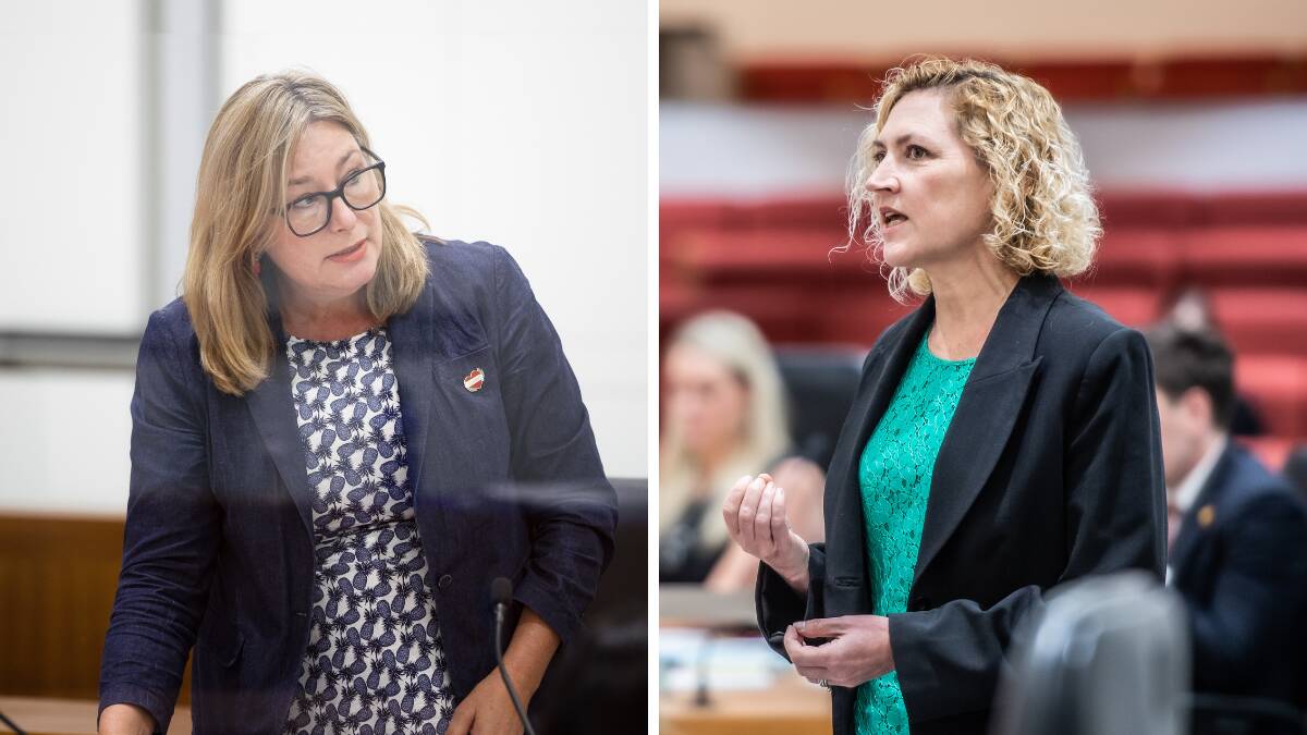 Cracks have emerged among ACT government ministers including Yvette Berry, left, and Emma Davidson. Pictures by Sitthixay Ditthavong, Karleen Minney