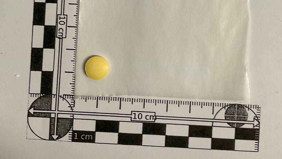 The tested tablets were circular, and yellow in colour, with no markings or stamps. Picture supplied 