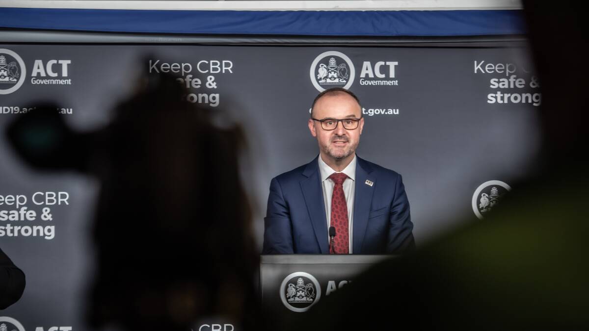 ACT Chief Minister Andrew Barr has warned case numbers would explode if restrictions were eased too early. Picture: Karleen Minney