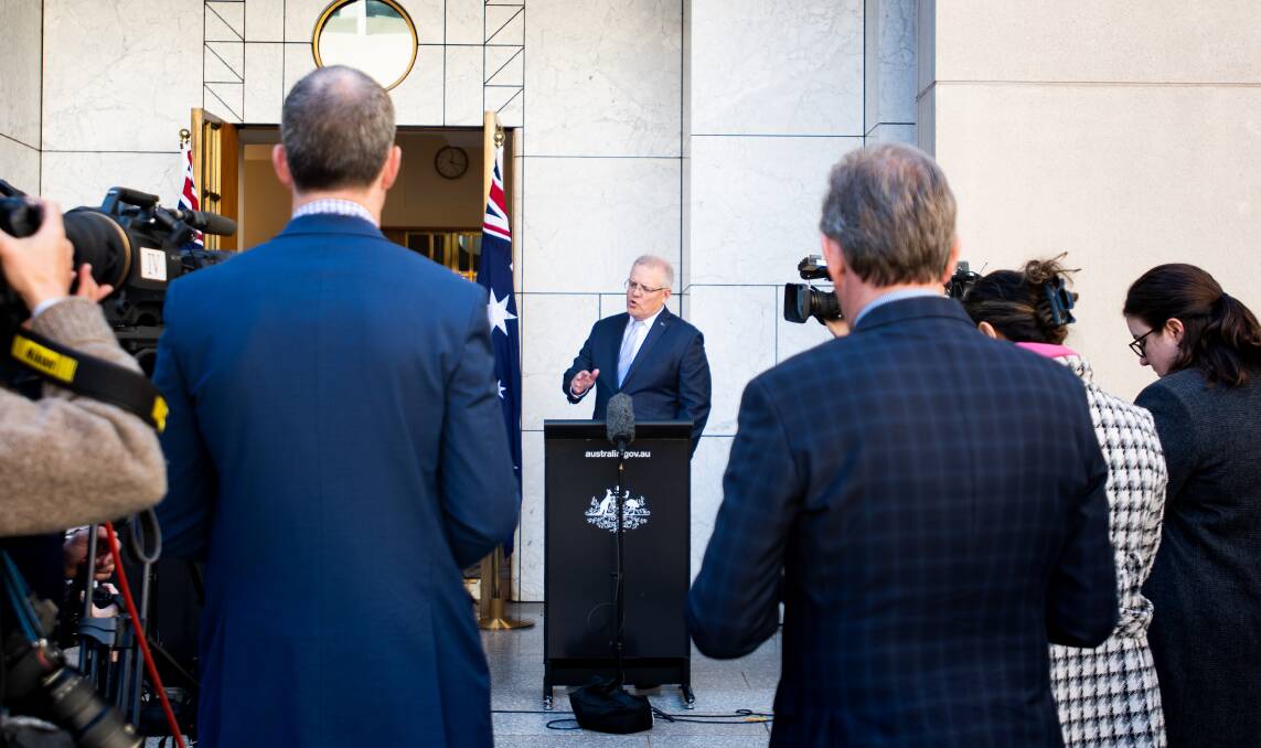 Scott Morrison and other leaders present black and white facts, but the world is more grey in reality. Picture: Dion Georgopoulos
