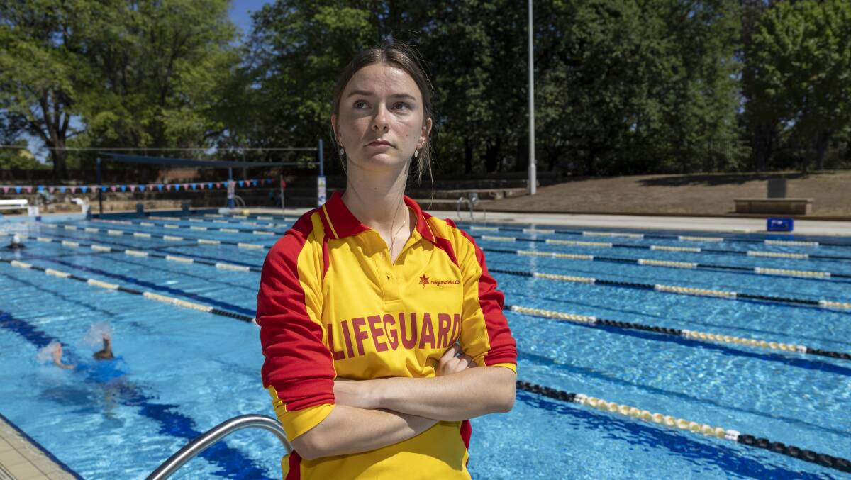 Kilkie Leten has started her second year as a lifeguard at Dickson pool, but the industry is calling out for more workers. Picture by Gary Ramage 