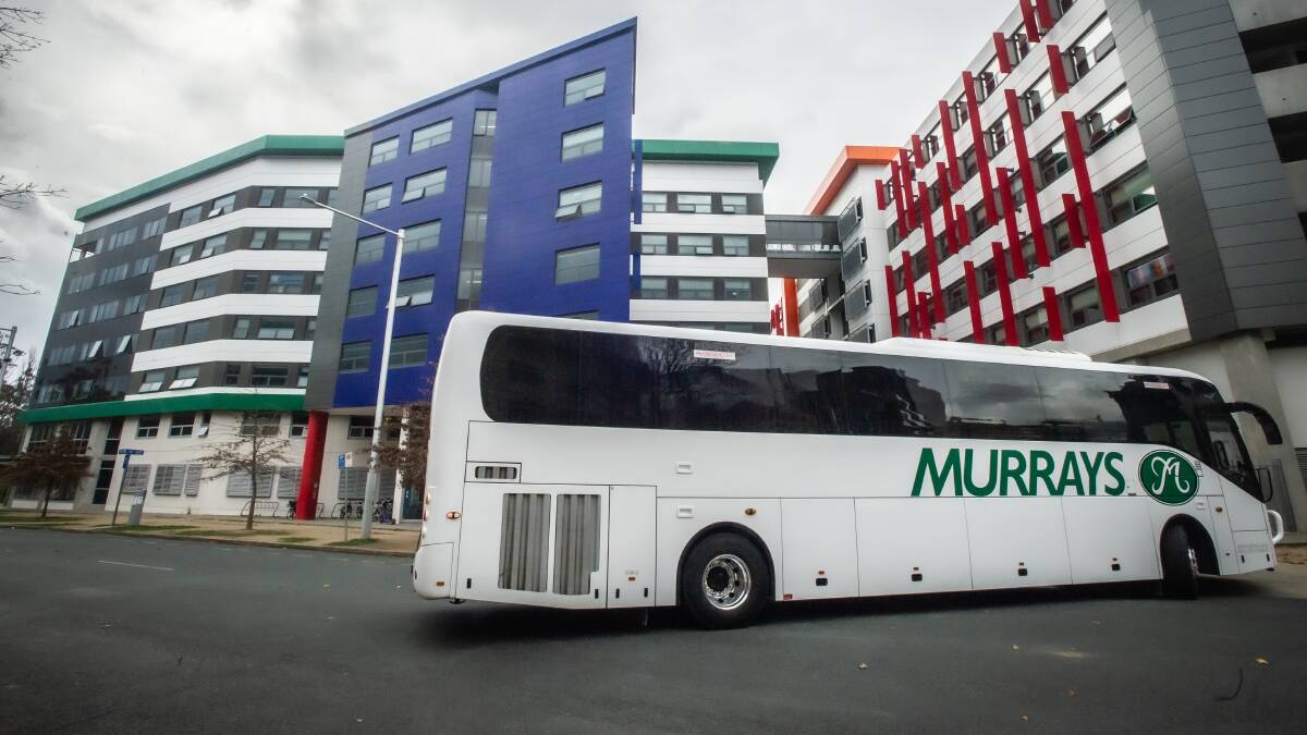 A Murrays Coaches trip from Sydney to Canberra has been listed as a close contact COVID exposure site. Picture: Karleen Minney