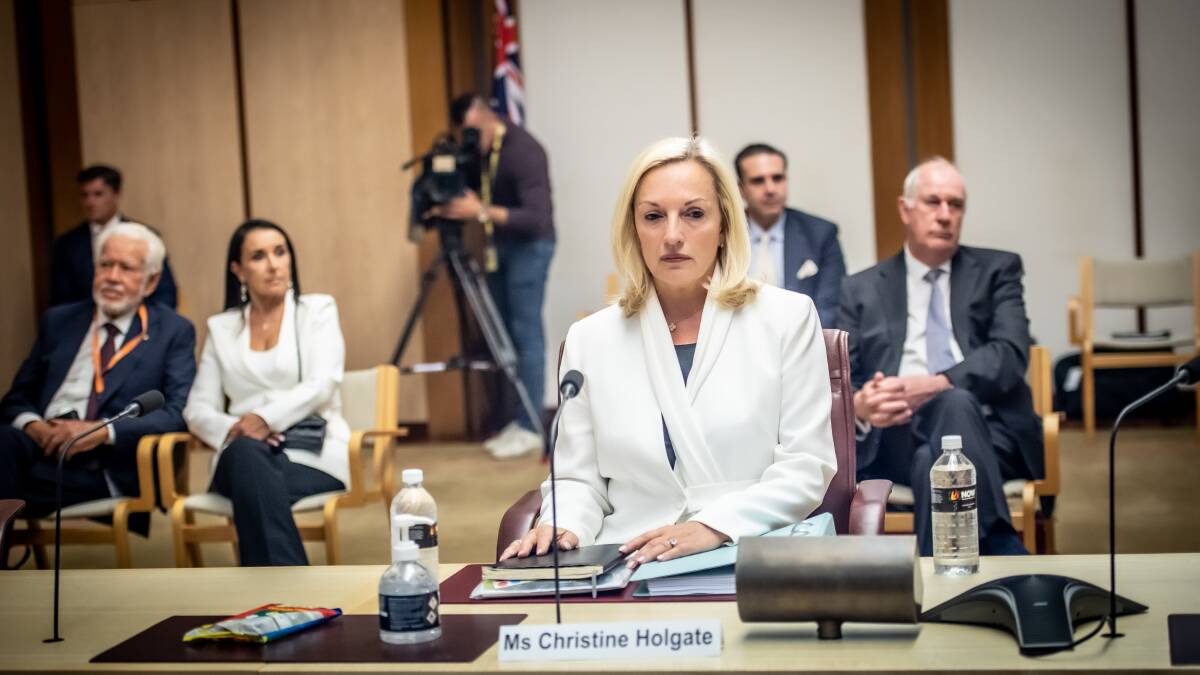 Former Australia Post CEO Christine Holgate at last week's Senate inquiry. Picture: Karleen Minney