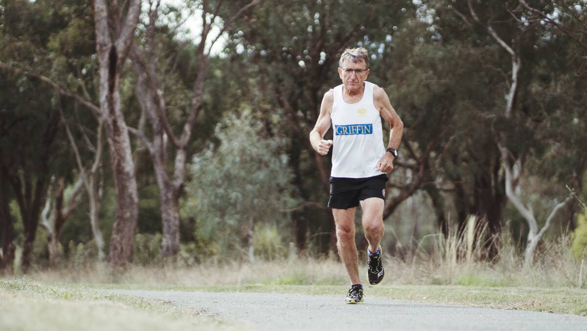 Trevor Jacobs' is ready to go in his 35th Canberra Marathon. Picture: Dion Georgopoulos