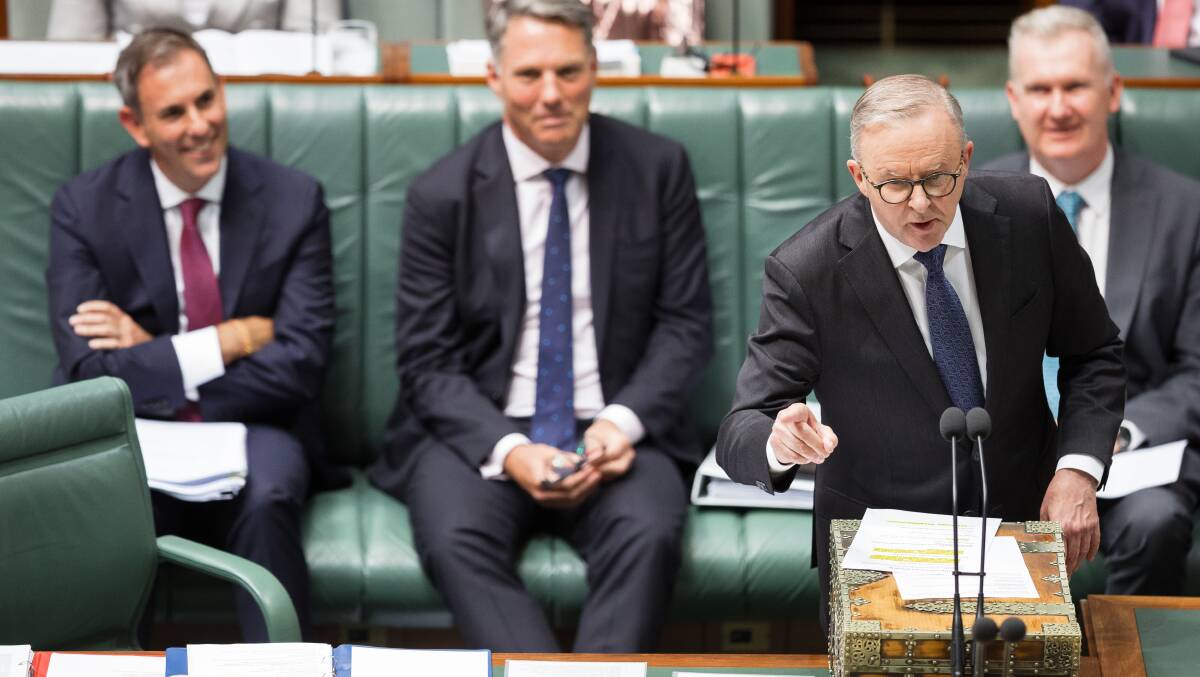 Anthony Albanese got a little theatrical in question time. Picture Sitthixay Ditthavong