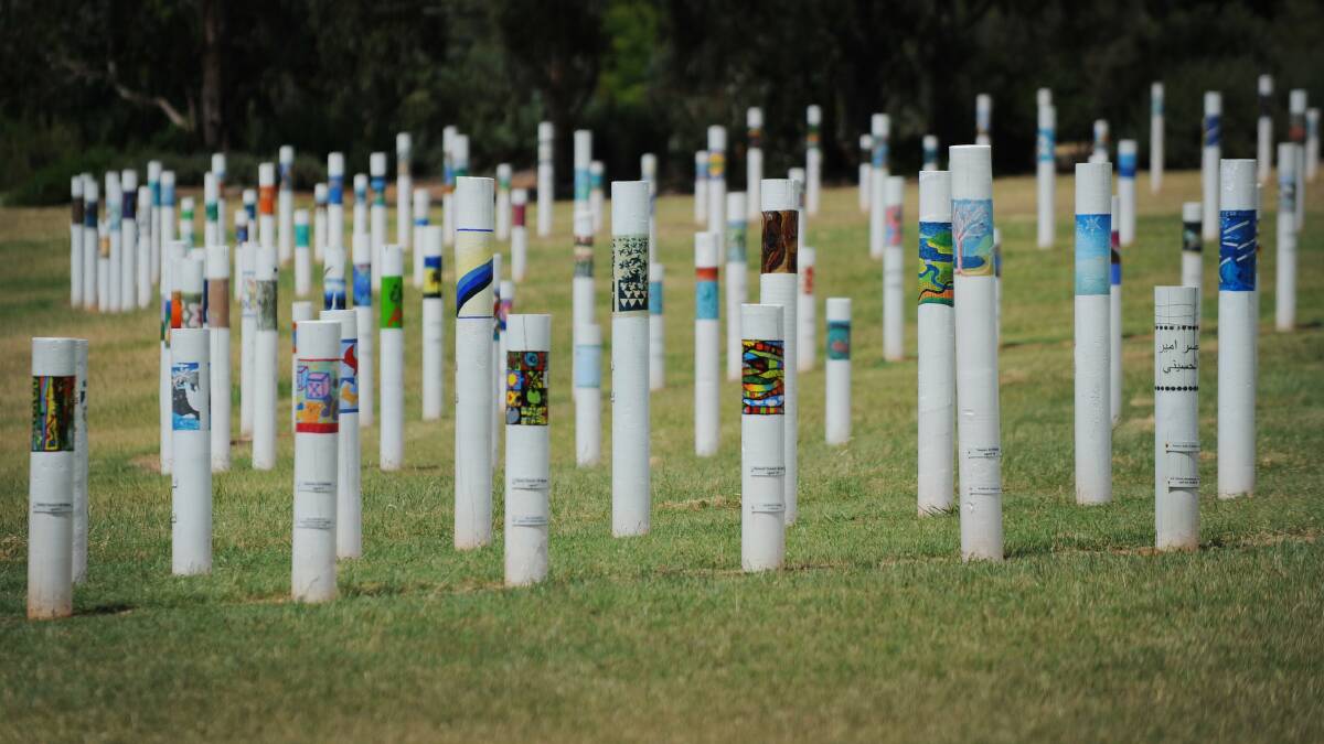 The SIEV X memorial in Canberra. Picture by Andrew Sheargold