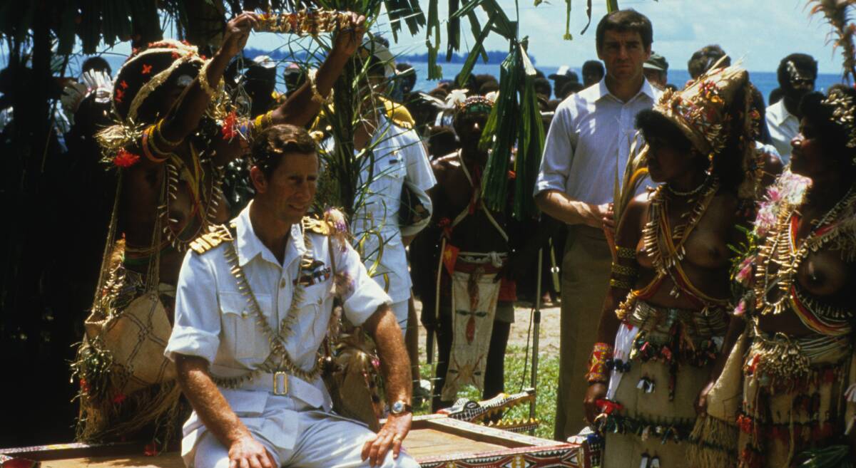 Prince Charles during a 1984 trip to Papua New Guinea to open the nation's new Parliament. Picture Getty Images