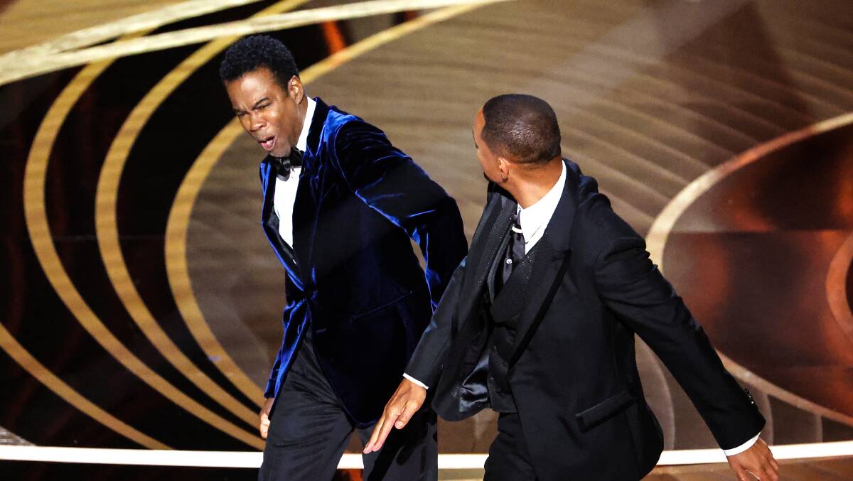 Will Smith has apologised for slapping Chris Rock at the Oscar awards ceremony. Picture: Getty Images