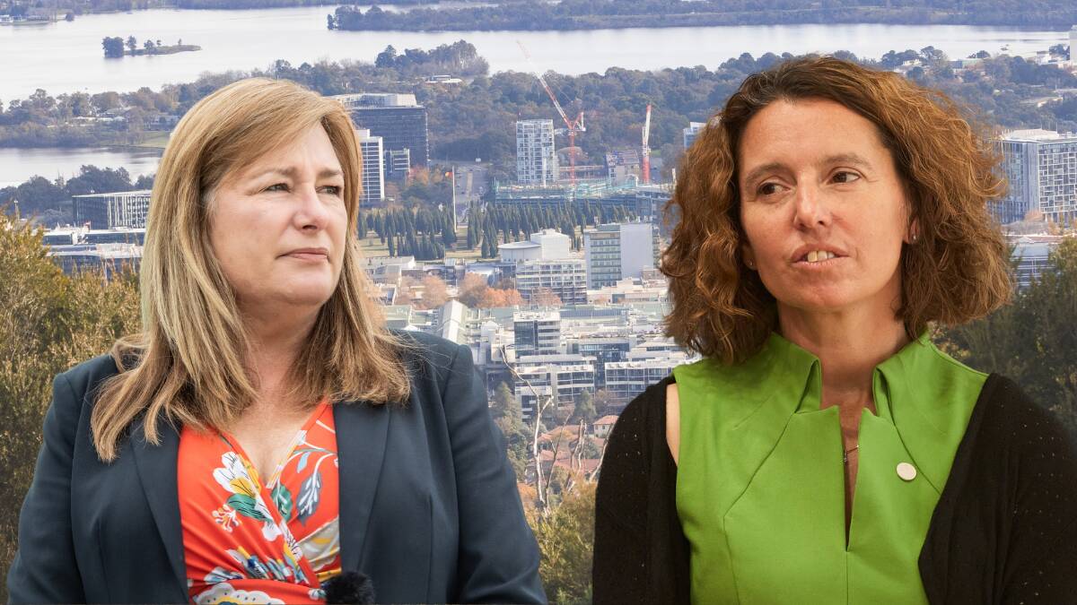 ACT Minister for Housing Yvette Berry (left) and Minister for Housing Services Rebecca Vassarotti.