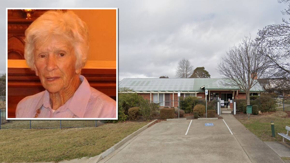 95-year-old Clare Nowland (inset) died days after allegedly being Tasered police in a Cooma nursing home. Pictures supplied, Google Maps