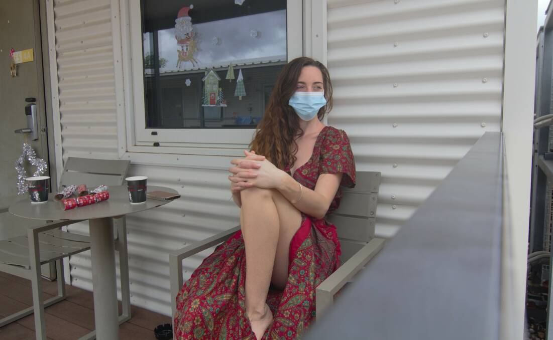 Erin on Christmas at the Howard Springs quarantine facility. Picture: Supplied