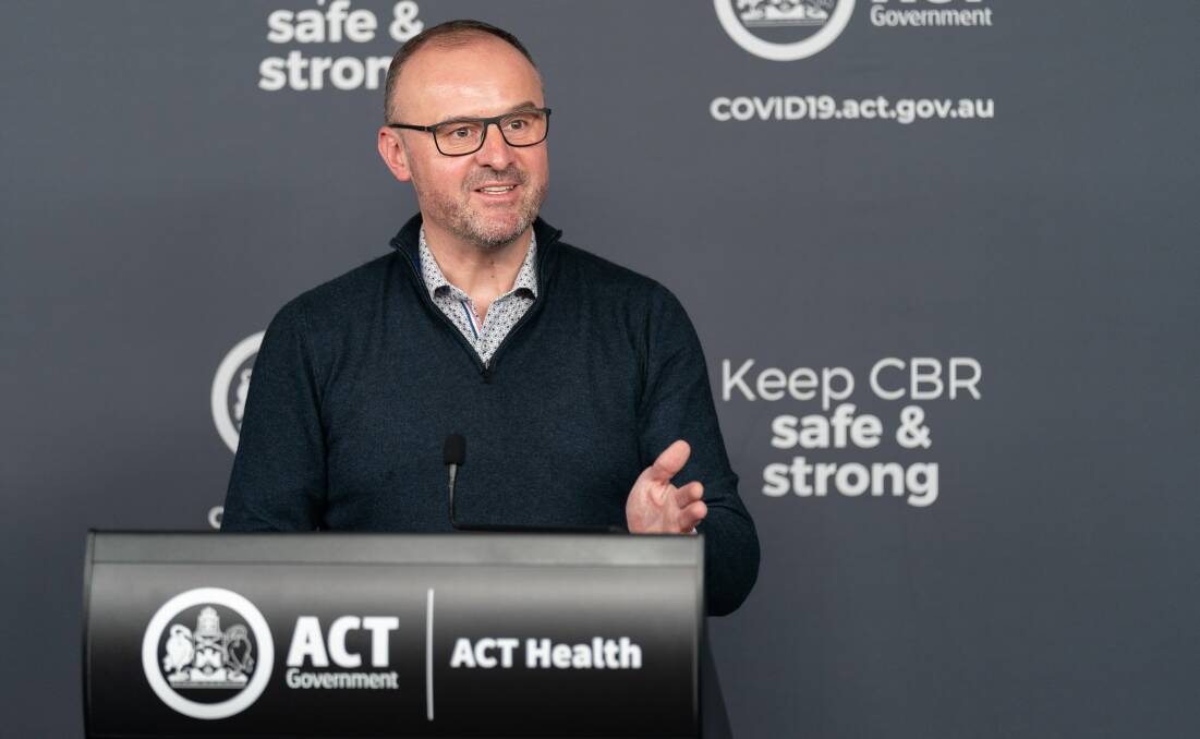 ACT Chief Minister Andrew Barr. Picture: Richard Thompson