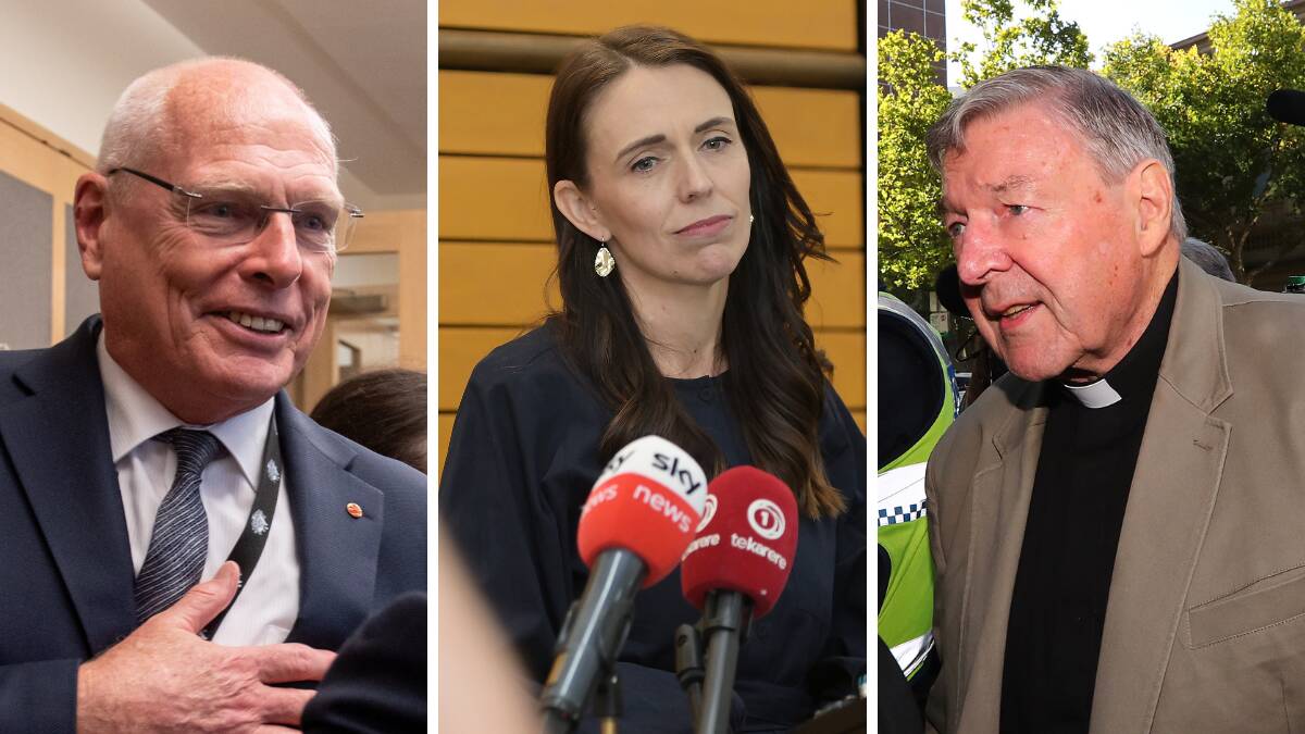 Retiring New Zealand Prime Minister Jacinda Ardern (centre) will be long remembered after Jim Molan and George Pell are forgotten. Pictures by Elesa Kurtz, Getty Images