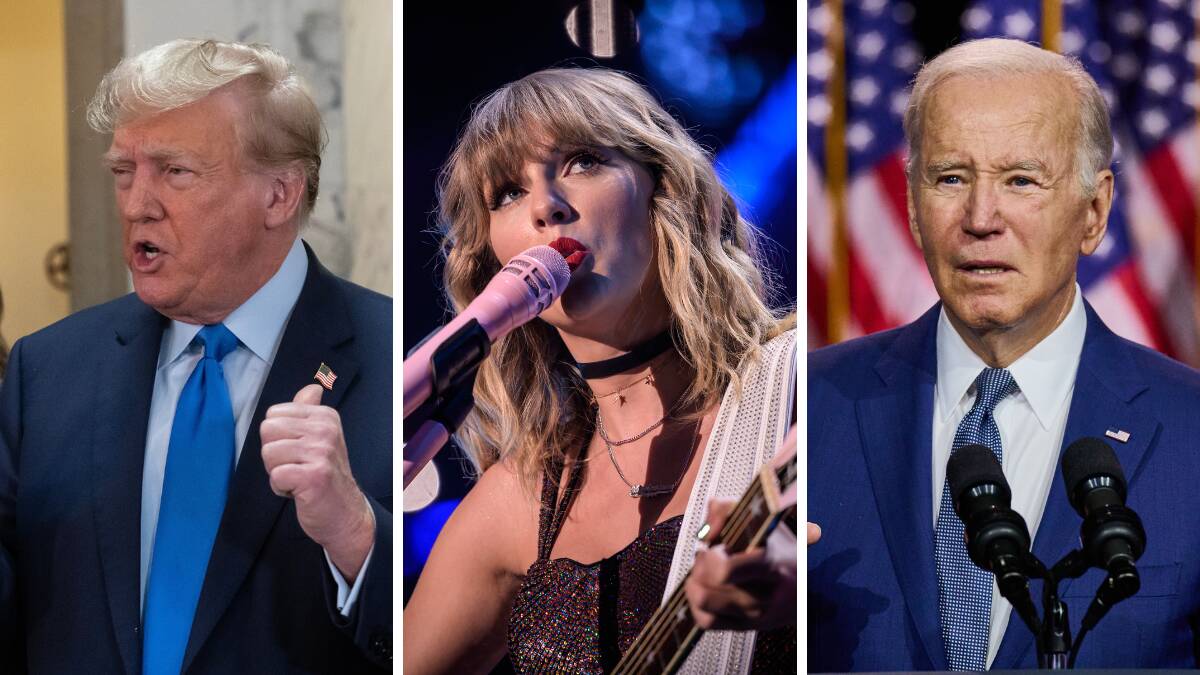 Could Taylor Swift's endorsement be pivotal in an election between Donald Trump and Joe Biden. Pictures Shutterstock