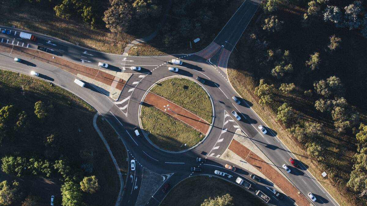 One of the hundreds of Canberra roundabouts contributing to better road safety. Picture: Rohan Thomson 