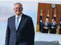 Scott Morrison's campaign puts him in front of more cameras than questions. As shown in 2015 (inset), he always knows when the cameras and mics are on. Pictures: AAP 