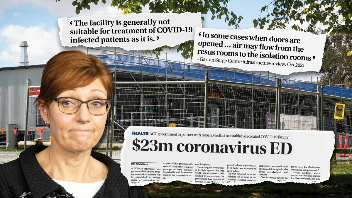 The Garran Surge Centre was closed last week, while Health Minister Rachel Stephen-Smith faces questions about the government's transparency. Pictures by Elesa Kurtz, Sitthixay Ditthavong