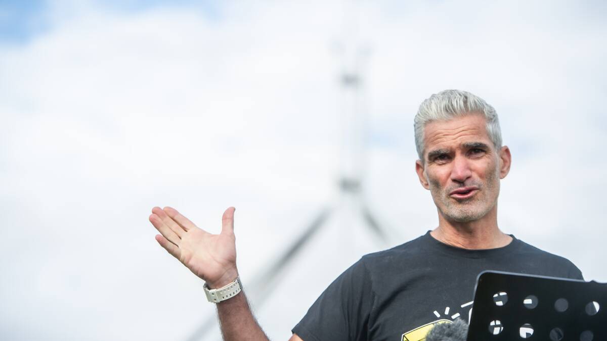 Former Socceroo and human rights activist Craig Foster outside Parliament House. Picture by Karleen Minney