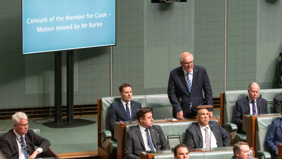 Scott Morrison was censured in Parliament this week. Picture by Elesa Kurtz