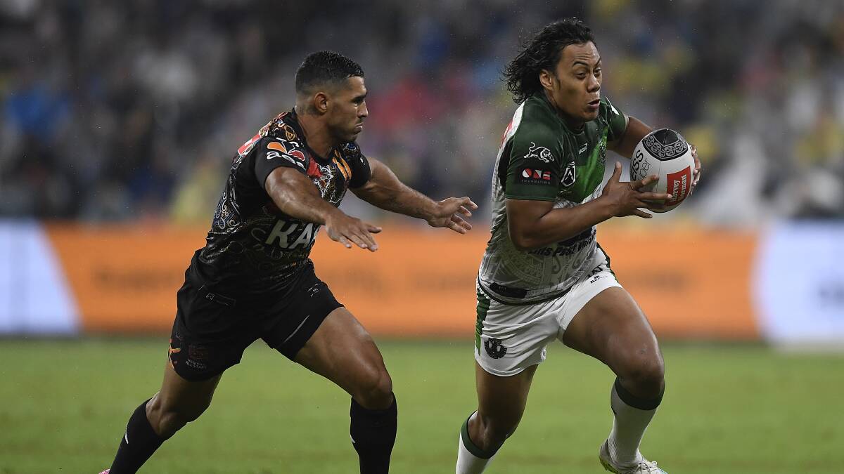Jamal Fogarty chases down Jarome Luai in the former's sole All Stars appearance. Picture Getty Images