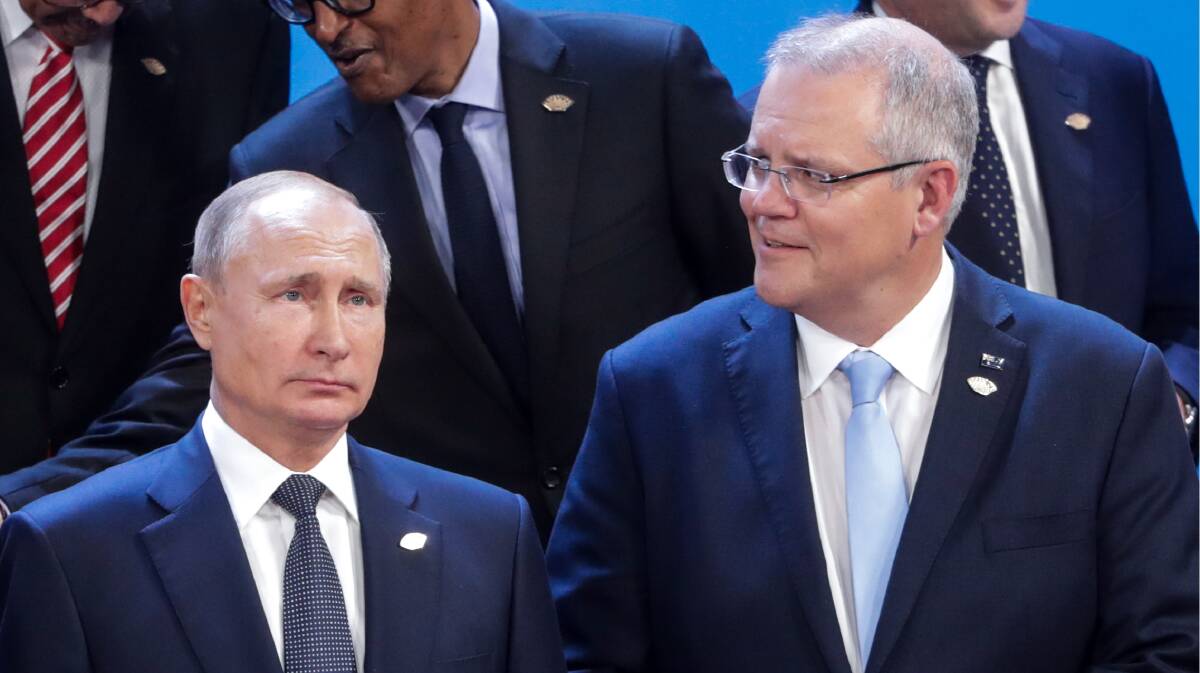 Vladimir Putin probably lost little sleep over Scott Morrison's denunciations. Picture: Getty Images