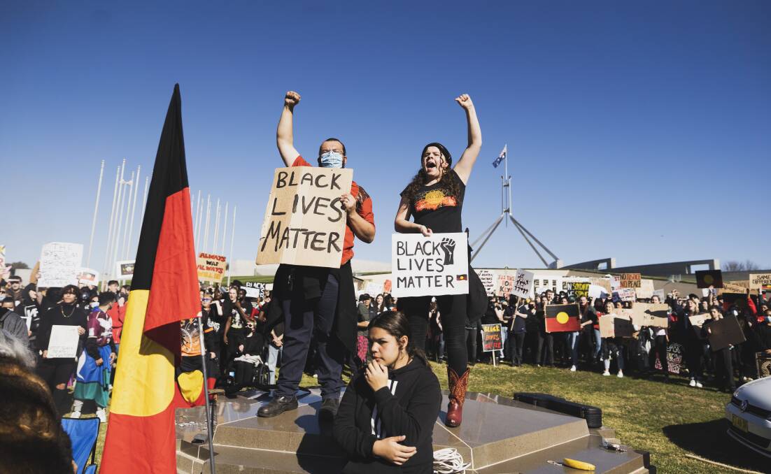 The global Black Lives Matter movement sparked a conversation about Australia's history. Picture: Dion Georgopoulos
