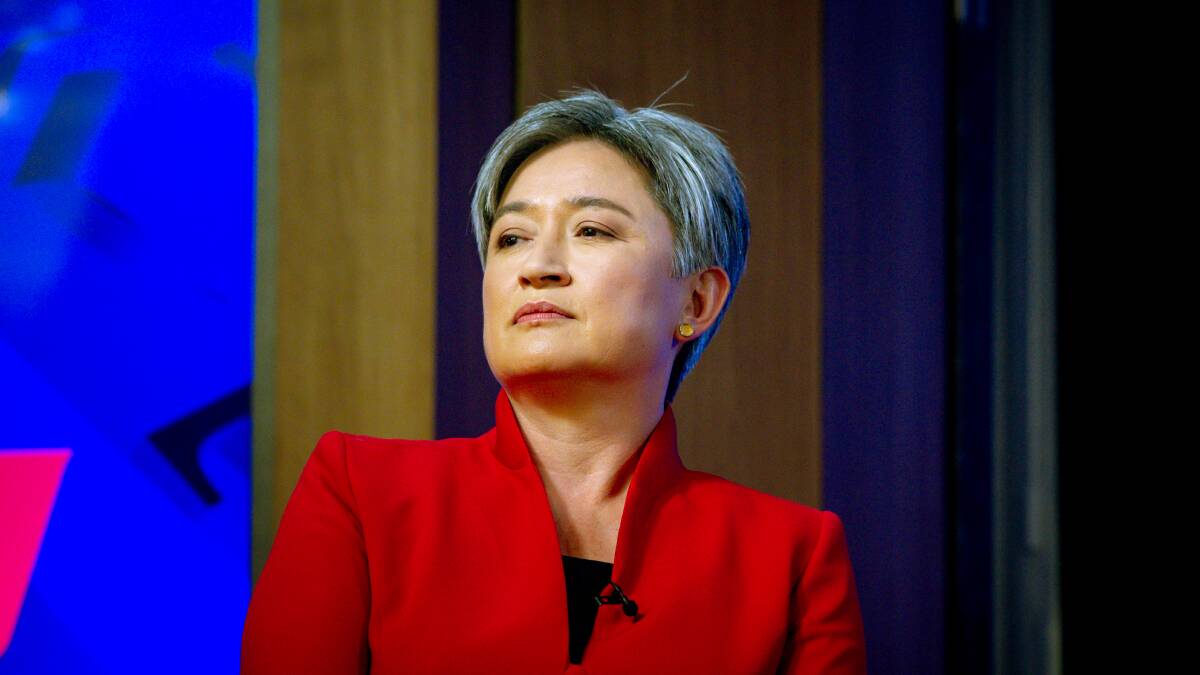 Foreign Minister Penny Wong at the National Press Club. Picture by Elesa Kurtz