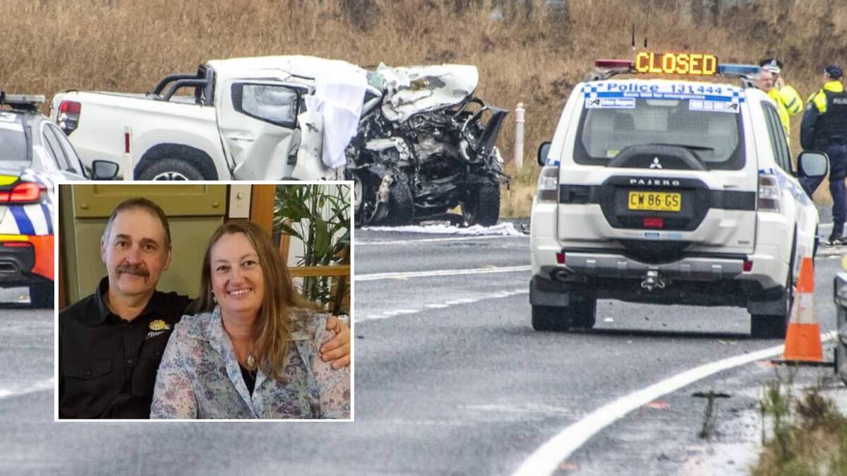 Four people died in the crash on Friday, including Craig and Dianne Perry, inset. Pictures OnScene ACT, Facebook