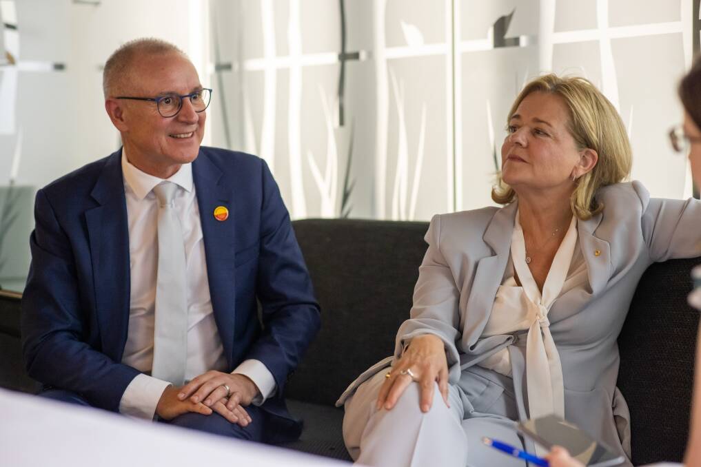 Jay Weatherill and Nicola Forrest will call for an overhaul of the early learning system at the National Press Club today. Picture: Keegan Carroll