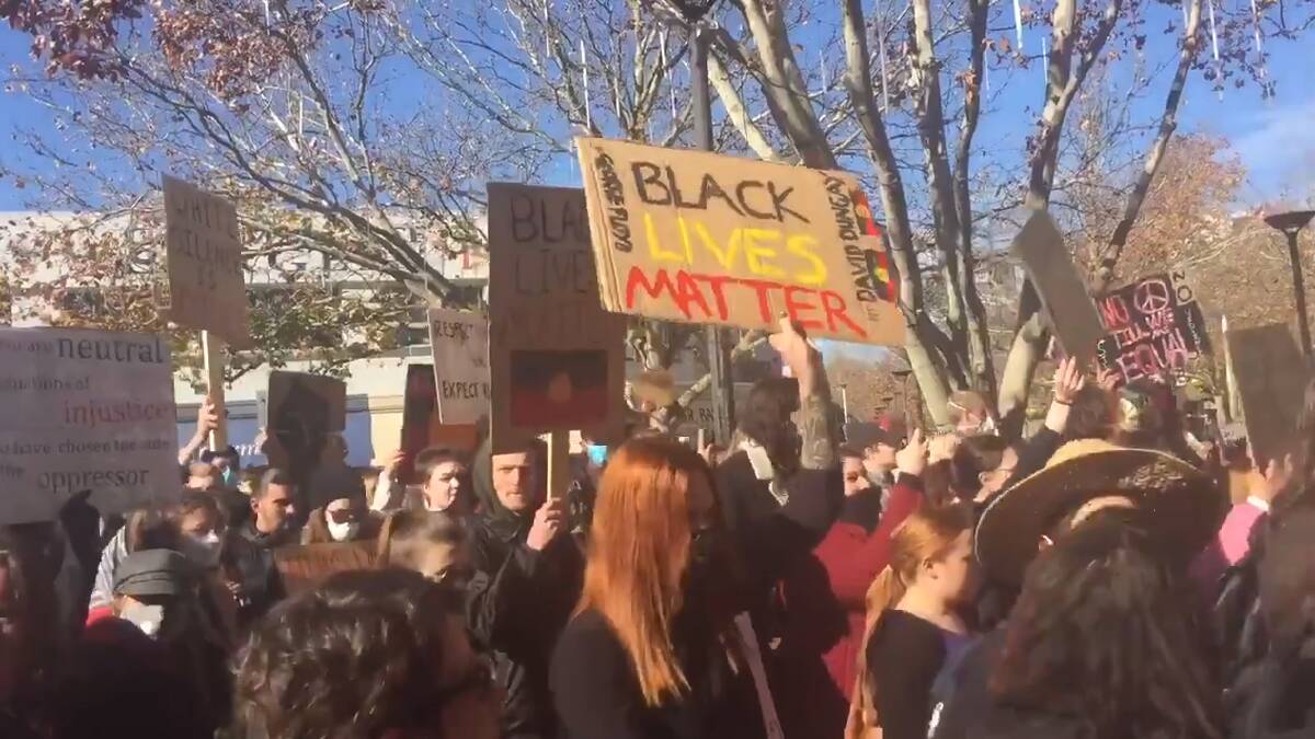 Big crowd at Canberra Black Lives Matter protest despite PM's pleas