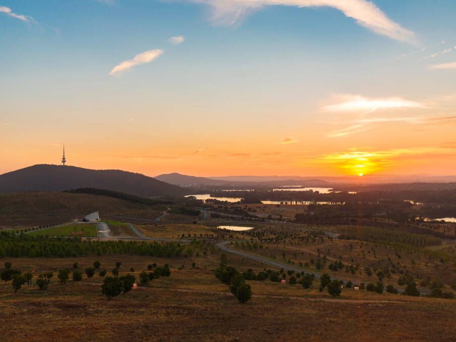 The sun rising over Canberra. Picture: Shutterstock