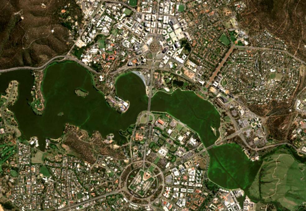 The algae has been so bad in the lake that it could be seen from earth-monitoring satellites in space. Picture: Supplied