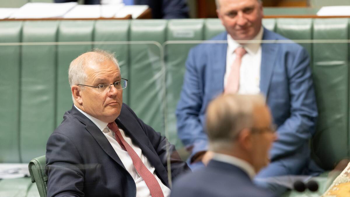 Prime Minister Scott Morrison and Opposition Leader Anthony Albanese during question time last month. Picture: Sitthixay Ditthavong