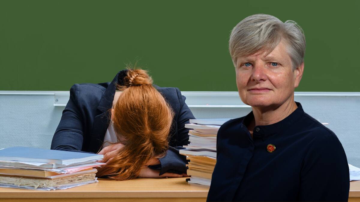 Teachers are overworked and it's a problem that has been building for a long time, says Angela Burroughs (inset). Pictures by Shutterstock, Elesa Kurtz