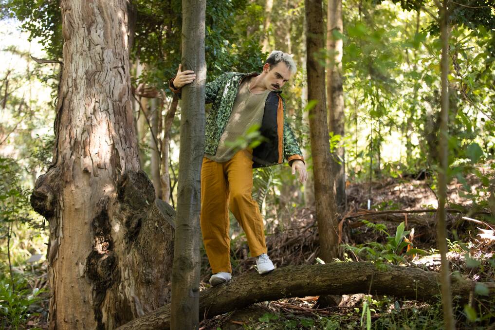 Ryan Stone performs Dance to poetry in the Australian National Botanic Gardens. Picture: Keegan Carroll