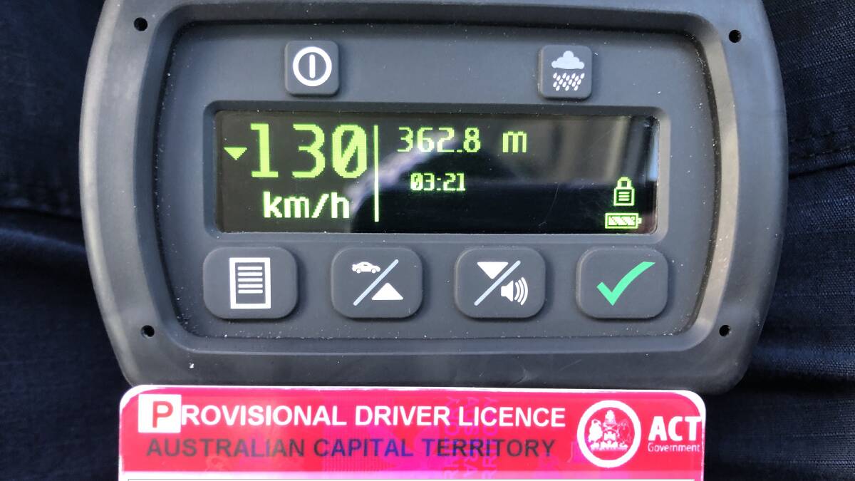 Police are urging drivers to stick to the speed limits. Picture ACT Polcing