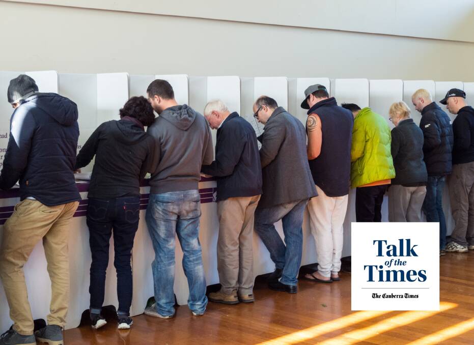 This week's episode of Talk of the Times discusses at the upcoming ACT election and how things will look different, or similar, at the polls this year. Picture: Shutterstock