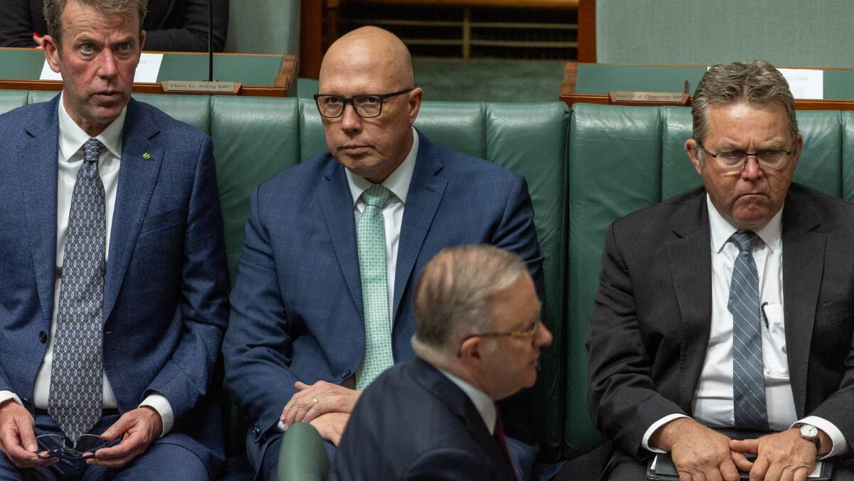 Leader of the Opposition Peter Dutton and Prime Minister Anthony Albanese during Question Time in 2023. Picture By Gary Ramage