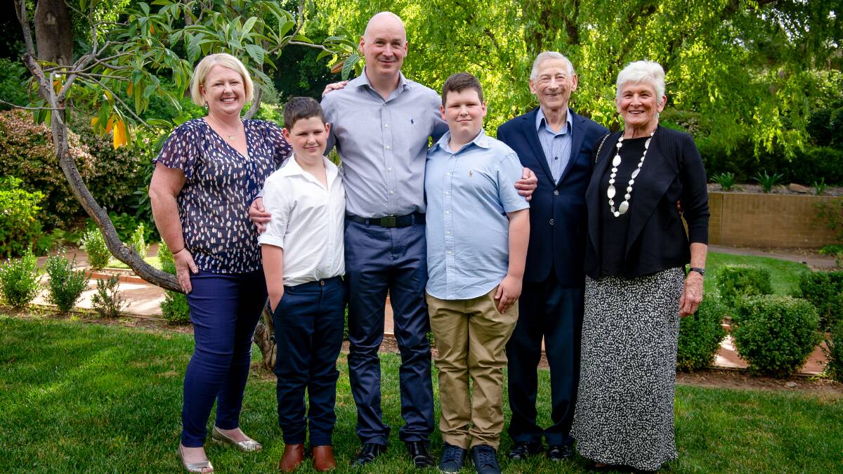 The Ernst family: Kerryn, Callum, Chris, Ethan, Ian and Susan at a citizenship ceremony as Canberran descendants of Holocaust victims being granted Austrian citizenship. Picture: Elesa Kurtz