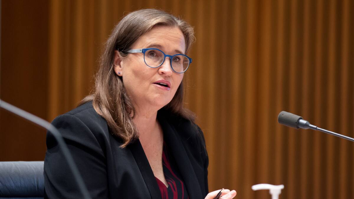 Sex Discrimination Commissioner Kate Jenkins at Senate Estimates on Tuesday. Picture: Sitthixay Ditthavong