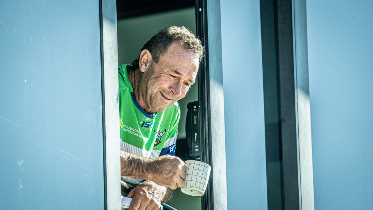 Raiders coach Ricky Stuart showed he's Canberra through and through by paying for some fans' petrol on the drive home from Sydney. Picture by Karleen Minney