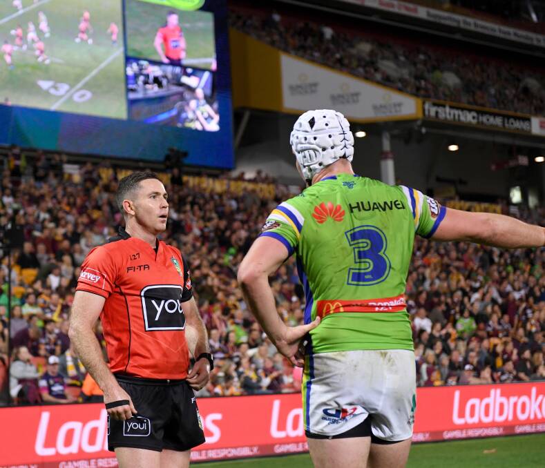 The ARL Commission will decide whether to switch to one referee on Wednesday. Picture: NRL Imagery