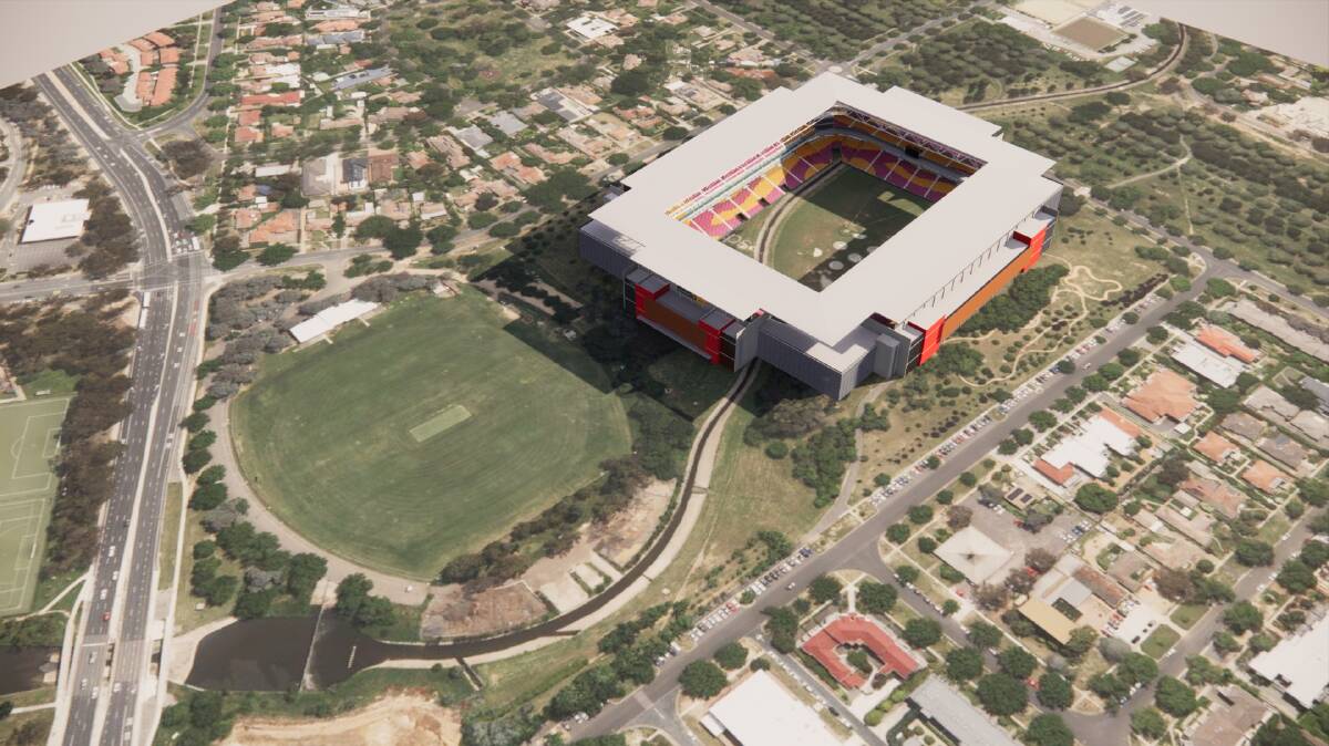 DNA Architects have shown to scale that Suncorp Stadium would fit on Turner Parklands. Picture supplied