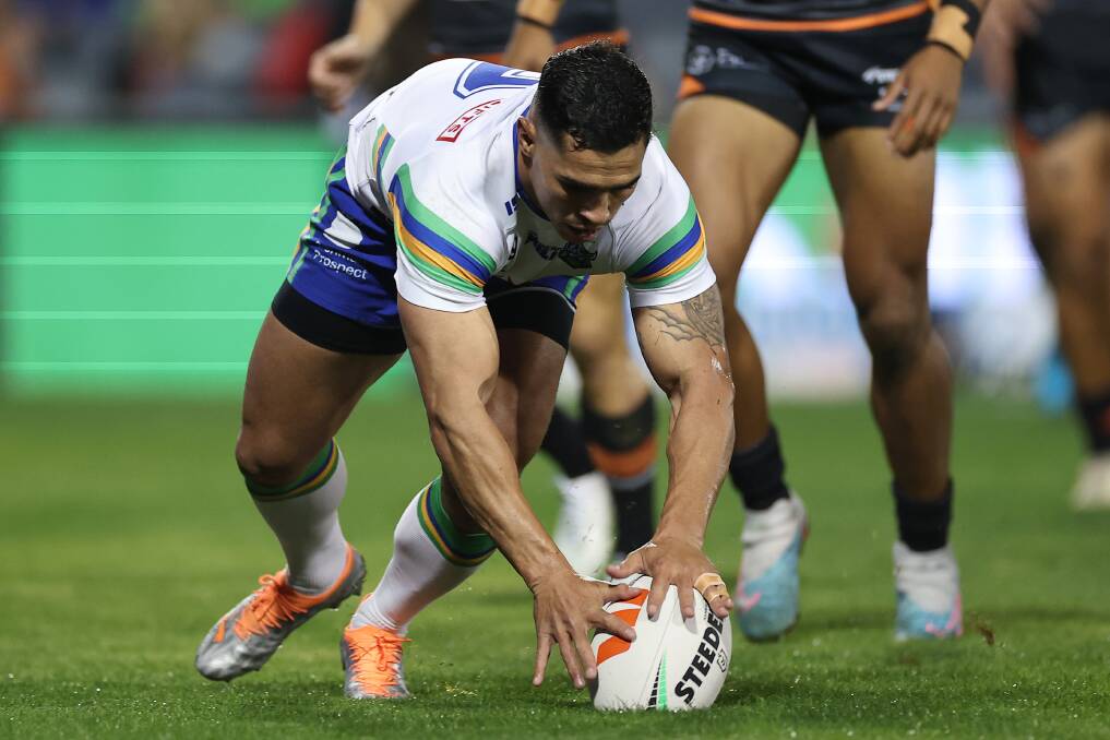 Raiders halfback Jamal Fogarty created the opening three tries of the game through his kicking game. Picture Getty Images