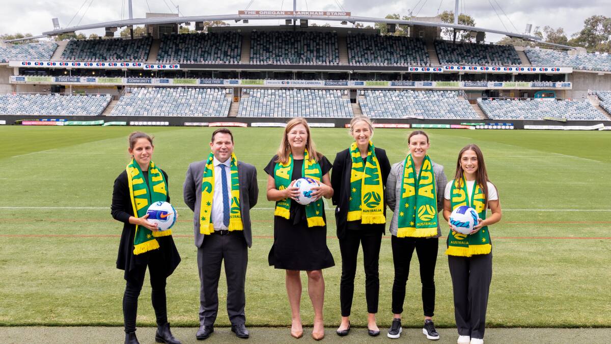 Football Australia chief executive James Johnson, second from left, is confident of hosting the Women's Asian Cup. Picture by Sitthixay Ditthavong