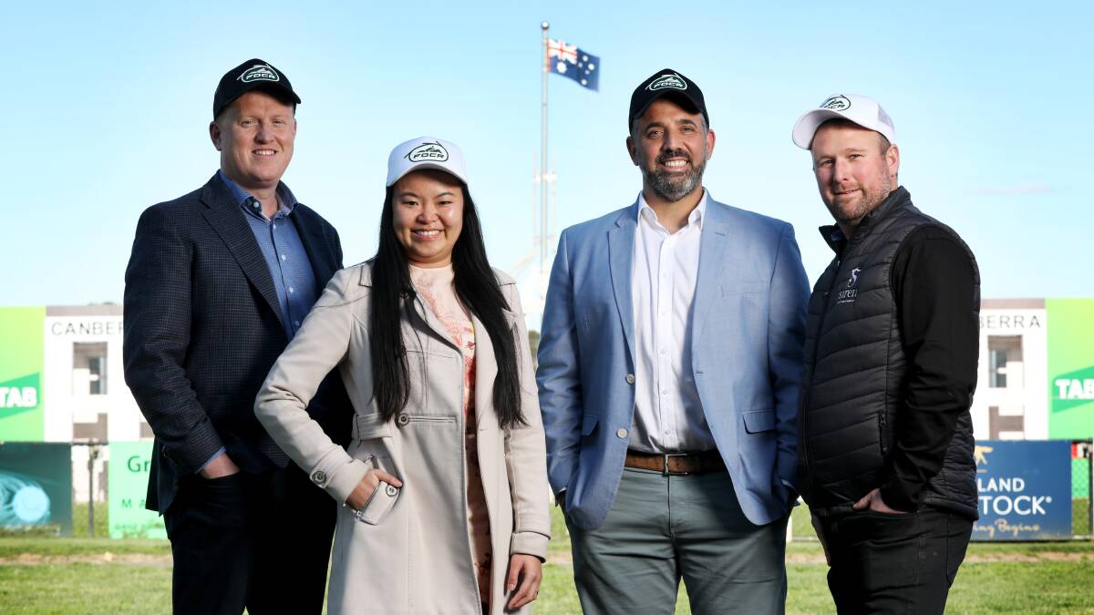 Friends of Canberra Racing Dan Carton, Kacey Lam-Evans, Michael Caggiano and Dan Gaul are running for election to the Canberra Racing board. Picture by James Croucher