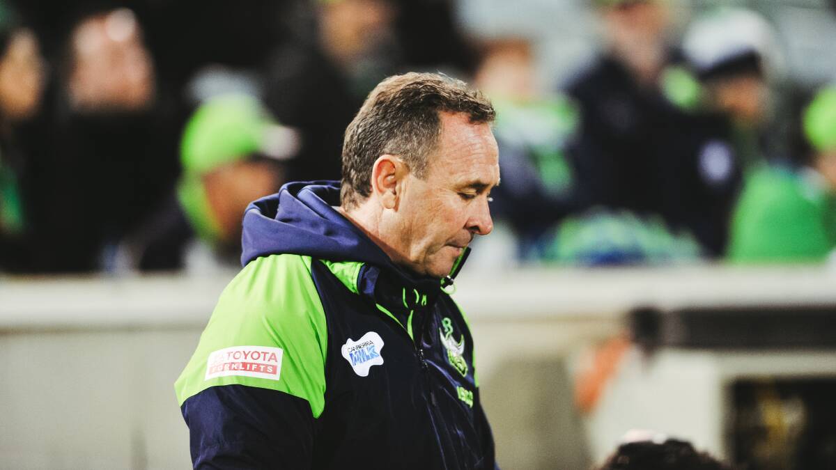 Raiders coach Ricky Stuart has apologised for his comments about netball. Picture: Dion Georgopoulos