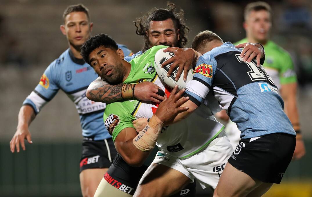 Raiders veteran Sia Soliola said the win over the Sharks was an NRL finals boost. Picture: Getty Images
