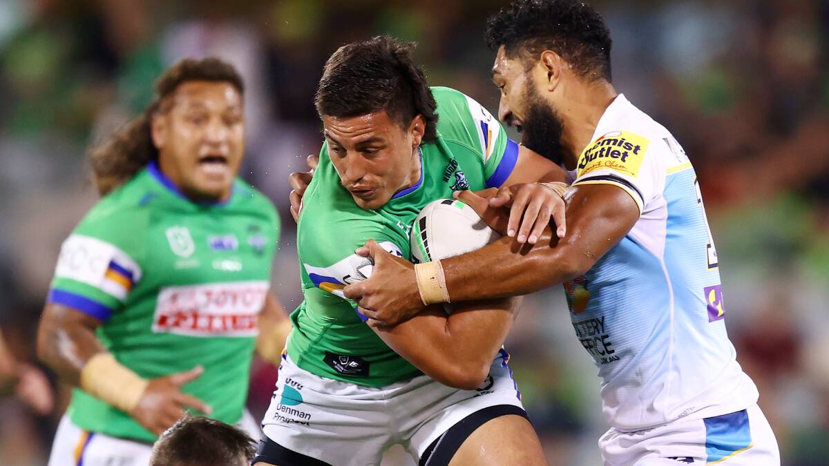 Joe Tapine is free to play his 200th NRL game after the match review committee offered him a fine. Picture Getty Images